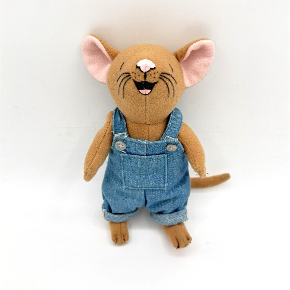 1992 Vintage IF YOU GIVE A MOUSE A COOKIE 7 IN. “BEANIE” Plush OVERALLS
